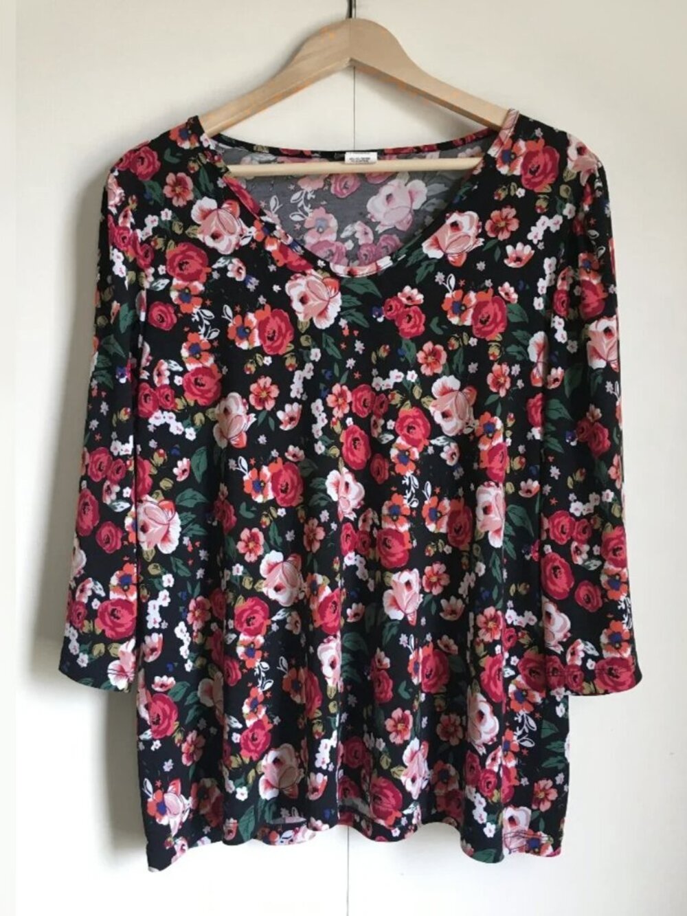 Vintage Kim Co Celestial Star Floral Print Top Large Made in Canada